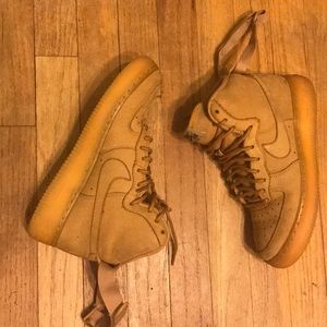 Tan suede air force 1s